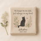 Cat memorial pillow cover with pet name years and custom message