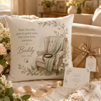 Favorite Chair pet memorial pillow cover displayed as soft home decor