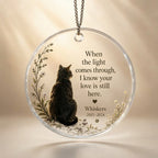 Personalized cat memorial ornament with photo name years and message