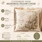 Personalized pet memorial pillow cover product features for home display