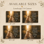 Pet memorial canvas size options including 8x10 12x15 16x20 and 24x30
