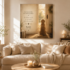 The Empty Spot pet memorial canvas in By the Door design with custom pet name and years