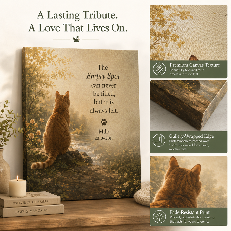 Pet memorial canvas size and display guide